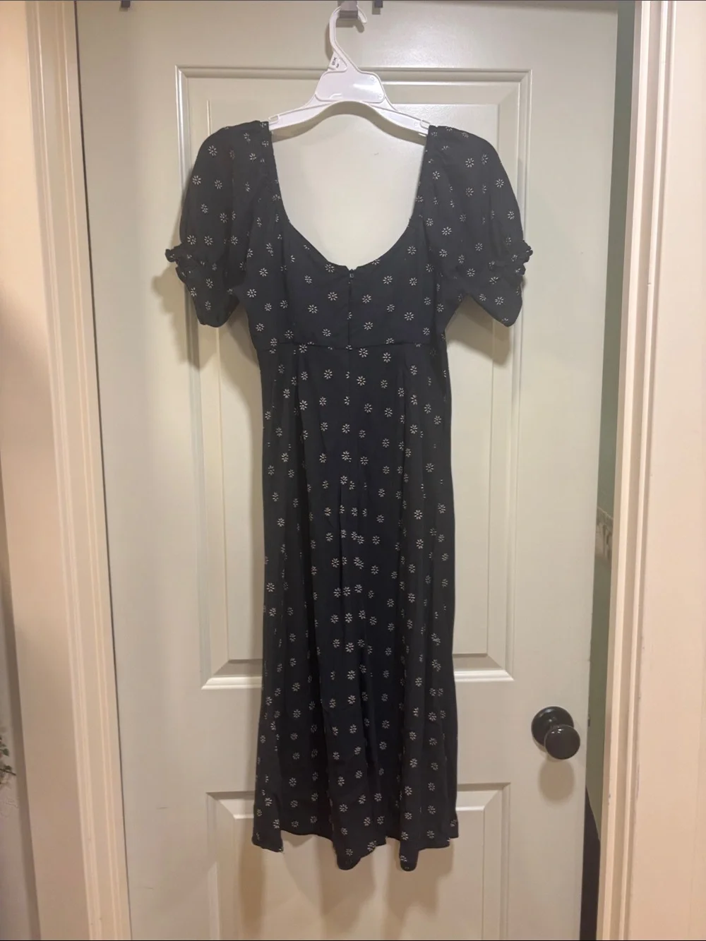 Madewell Black Midi Dress with White Polka Dots - Picture 6 of 6